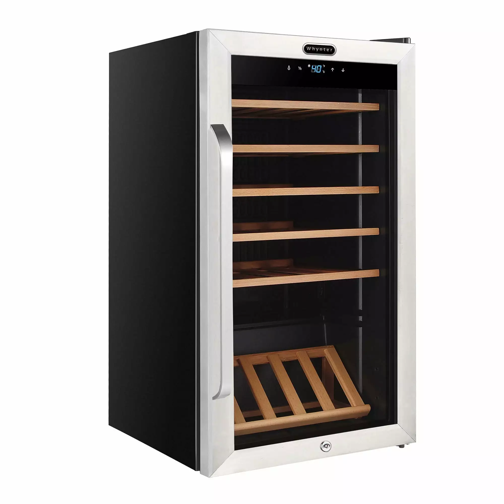 Whynter 34 Bottle 6 Shelf Lockable Wine Refrigerator - Stainless Steel