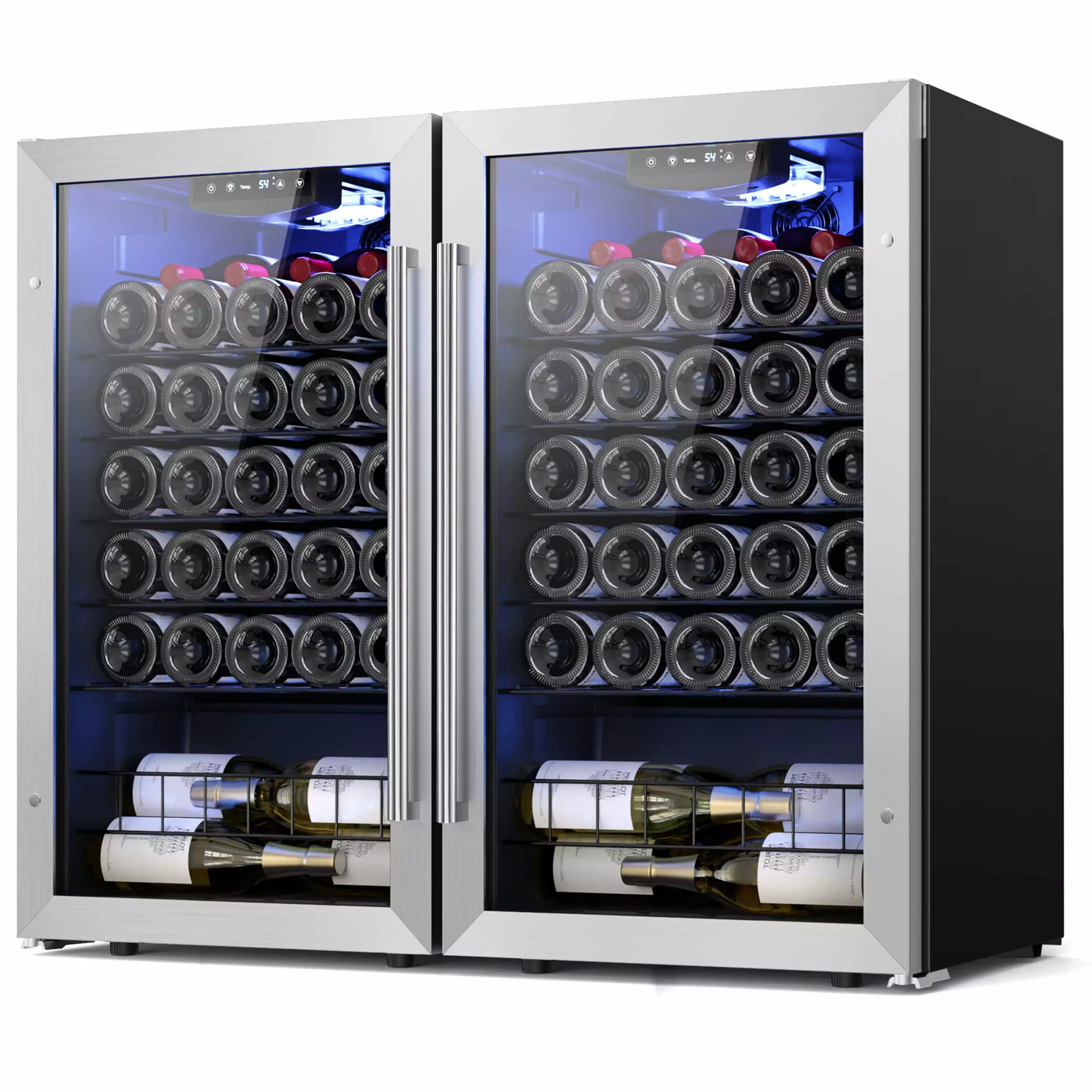 Yeego Wine Refrigerator Cooler - 64 Bottle Small Wine Fridge Mini Freestanding Wine Cellars