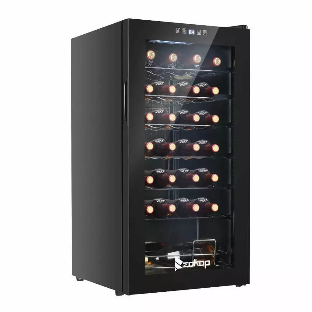 ZGBY 2.8 Cu.Ft Home Cellar 28 Bottles Compressor Wine Cooler Bar LED Display 41-64°F