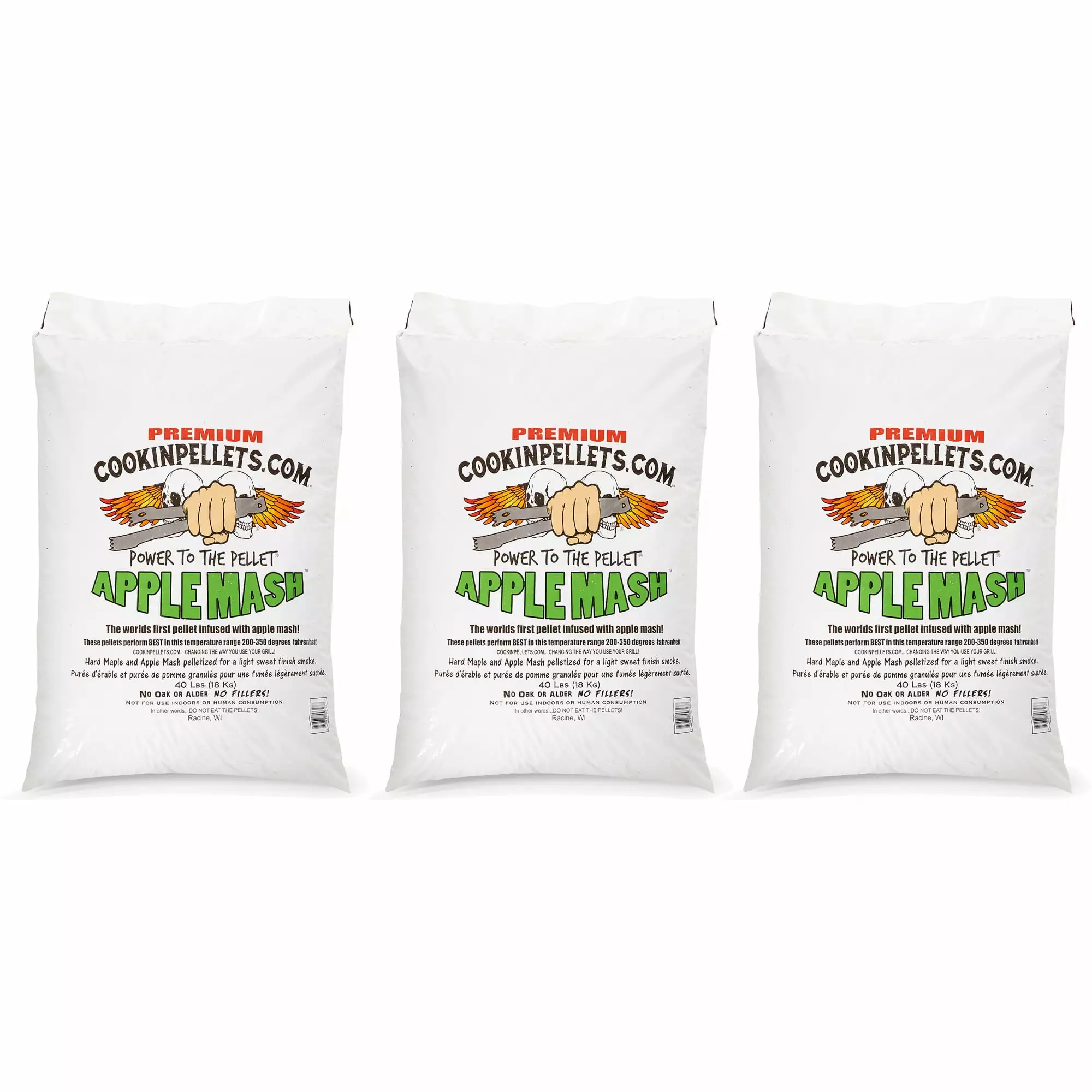 CookinPellets 40-Pound Apple Mash Hard Maple Smoker Wood Pellets 2 Pack