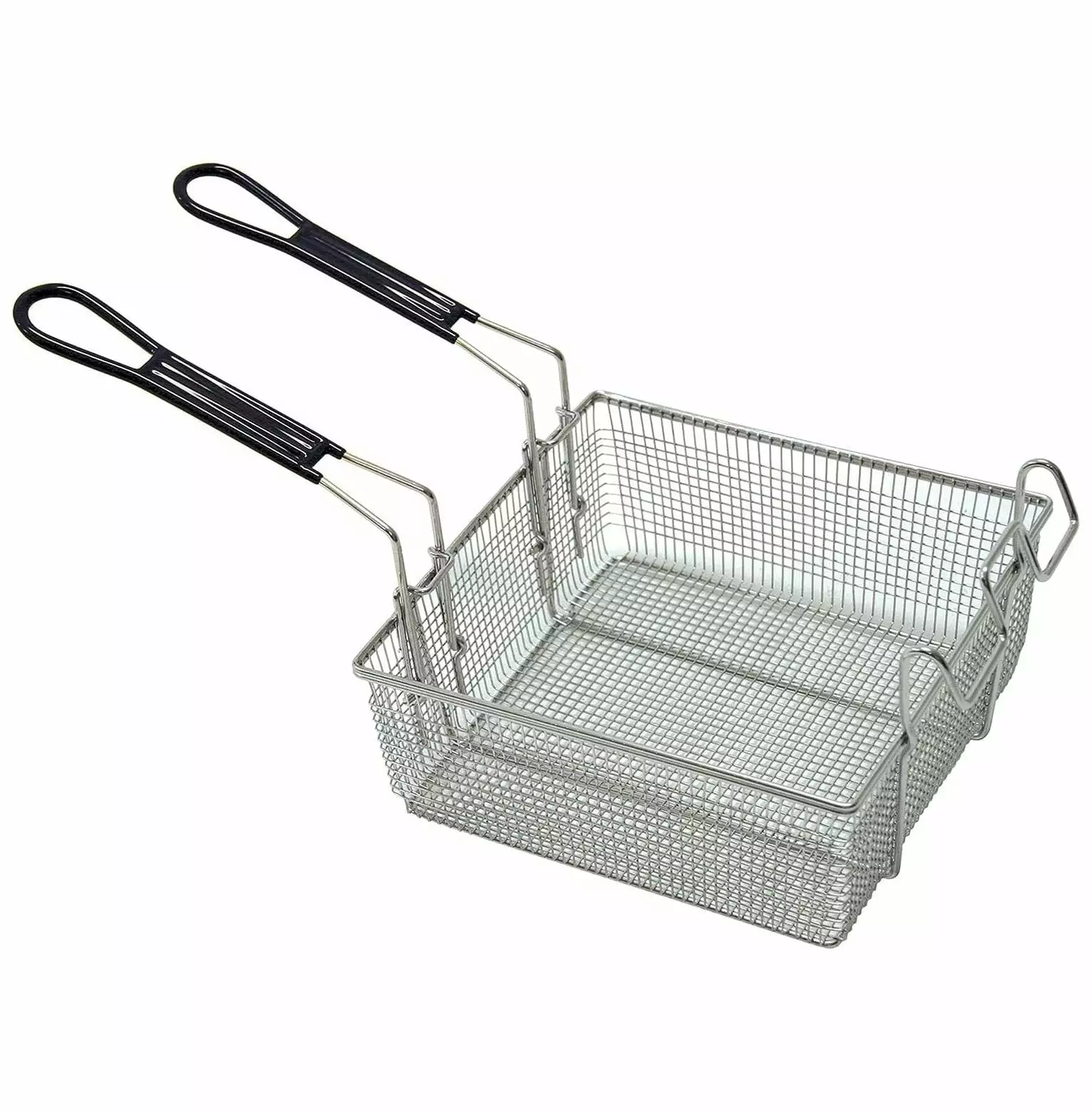 HElectQRIN 700-189 Double Fryer Basket 4-gal & 9-gal Stainless Bayou Fryers Cool Touch Handle - Perfect Fish, Shrimp, Chic...