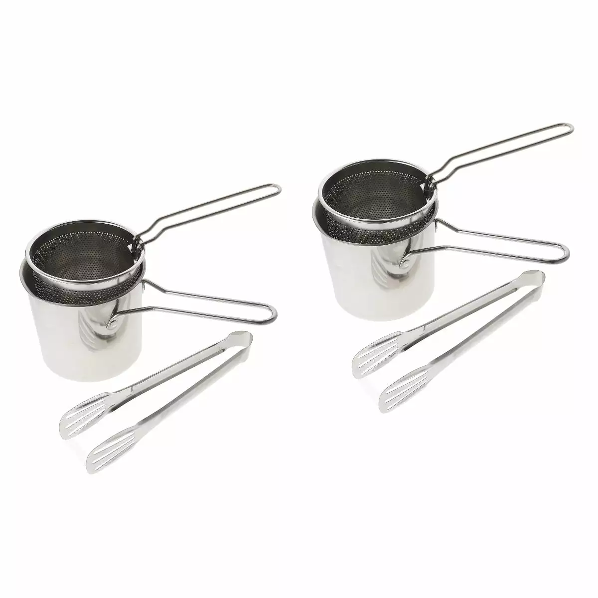 Stainless Steel Fryer 2 Sets Basket Non Stick Cooking Utensils Griddle Cookware hank