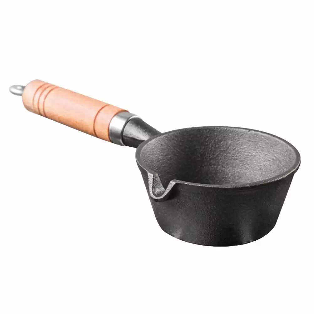 Kitchen Supply Travel-friendly Fryer Oil Pan Cheese Melting Pot Metal Sauce Small Cast Iron HEIN