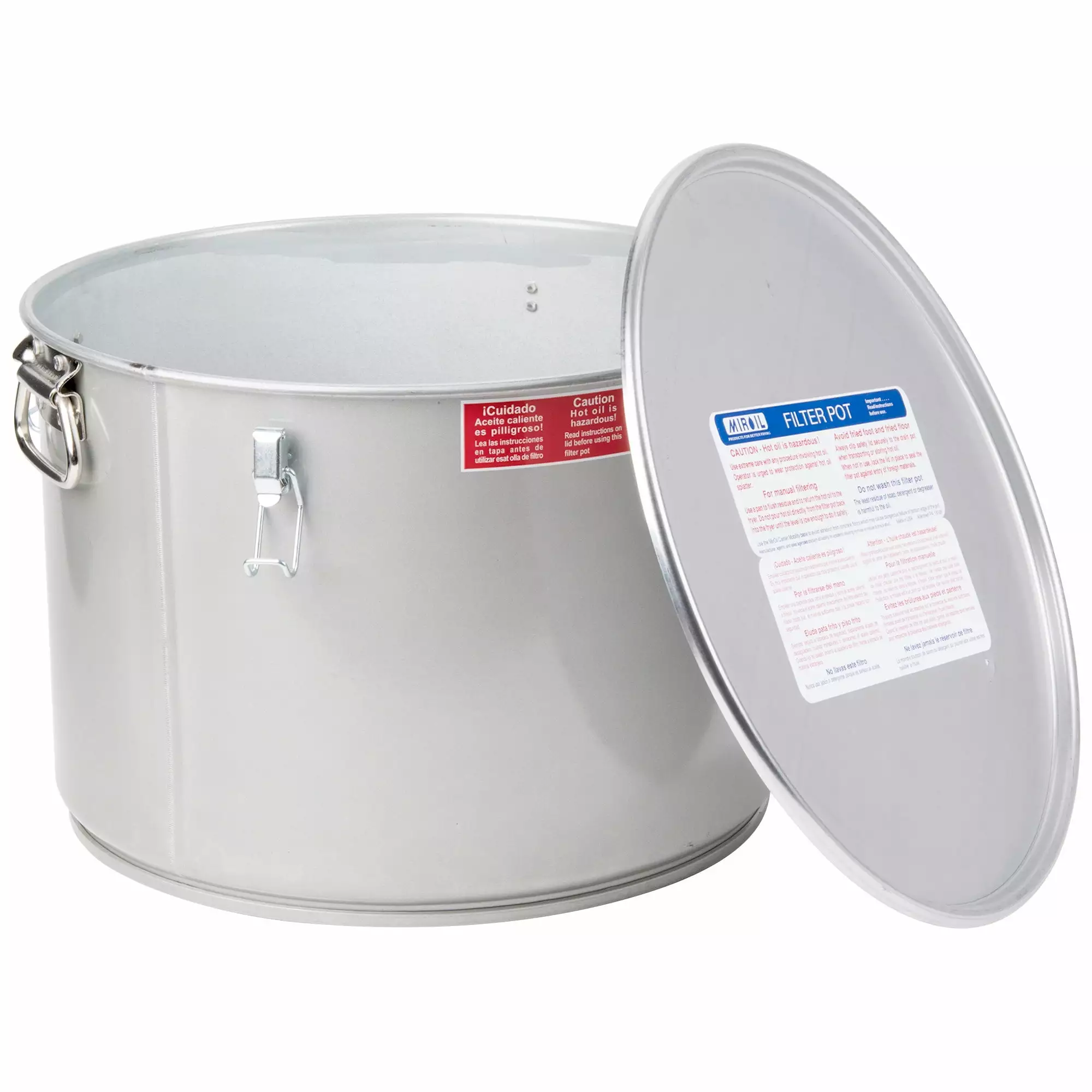 MirOil 60L Grease Bucket and Oil Filter Pot Quick Lock Clips Fryer Oil