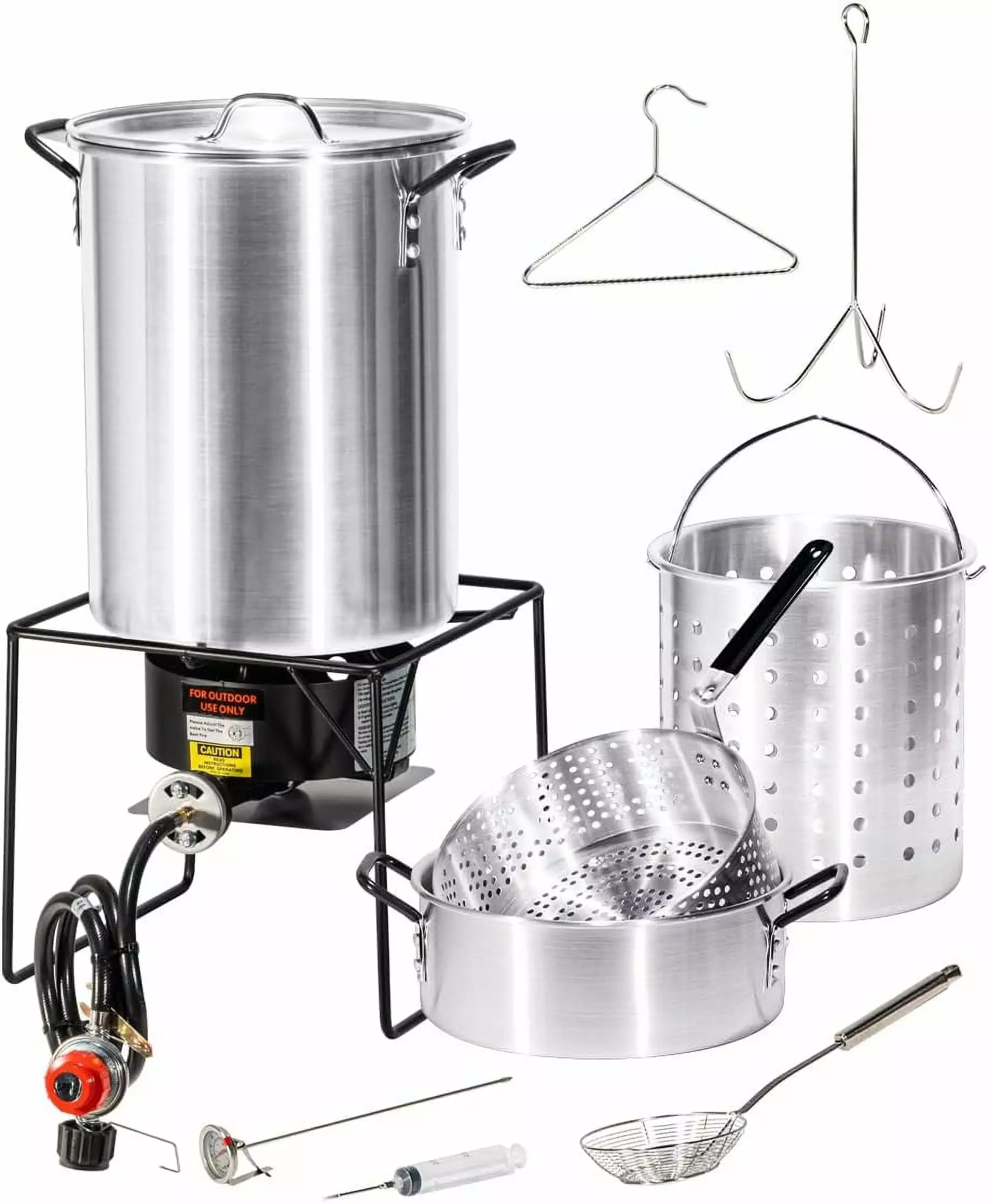 Barton 30 QT Turkey Fish Fryer Propane Boiler Sgrouper Set 37000 BTU Burner Outdoor Cooking