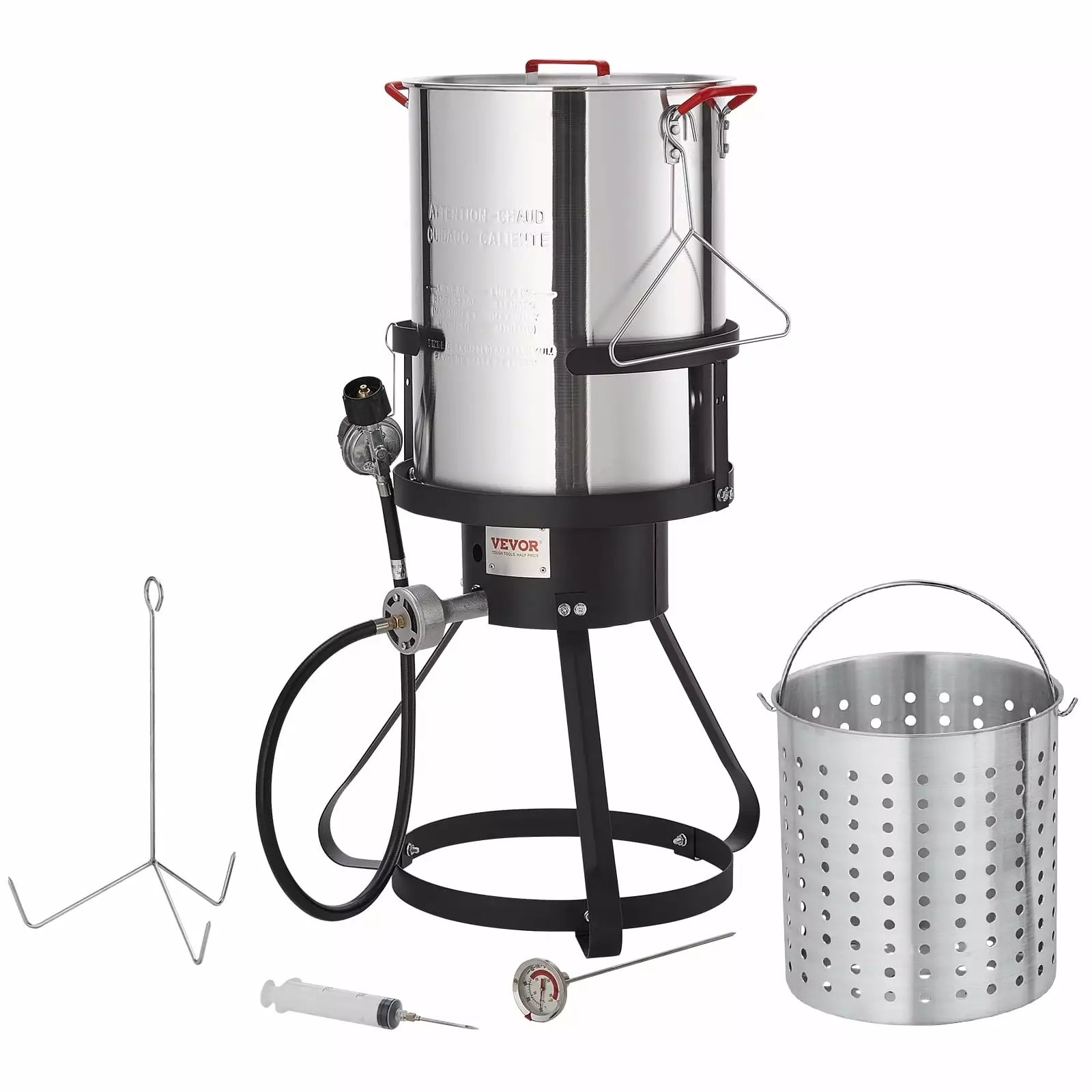 SKYSHALO 30 Qt Turkey Deep Fryer Propane Boiler Sgrouper Stock Pot Aluminum Outdoor