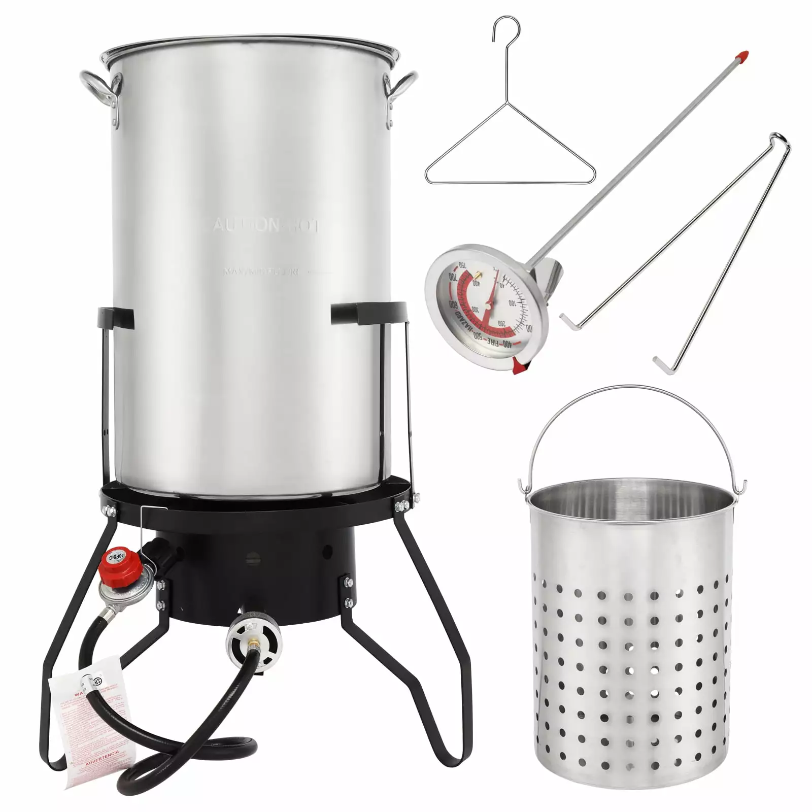 Zimtown 50qt Propane Fryer Kit Turkey Outdoor Fryer Stainless Steel Travel-friendly Deep Frying