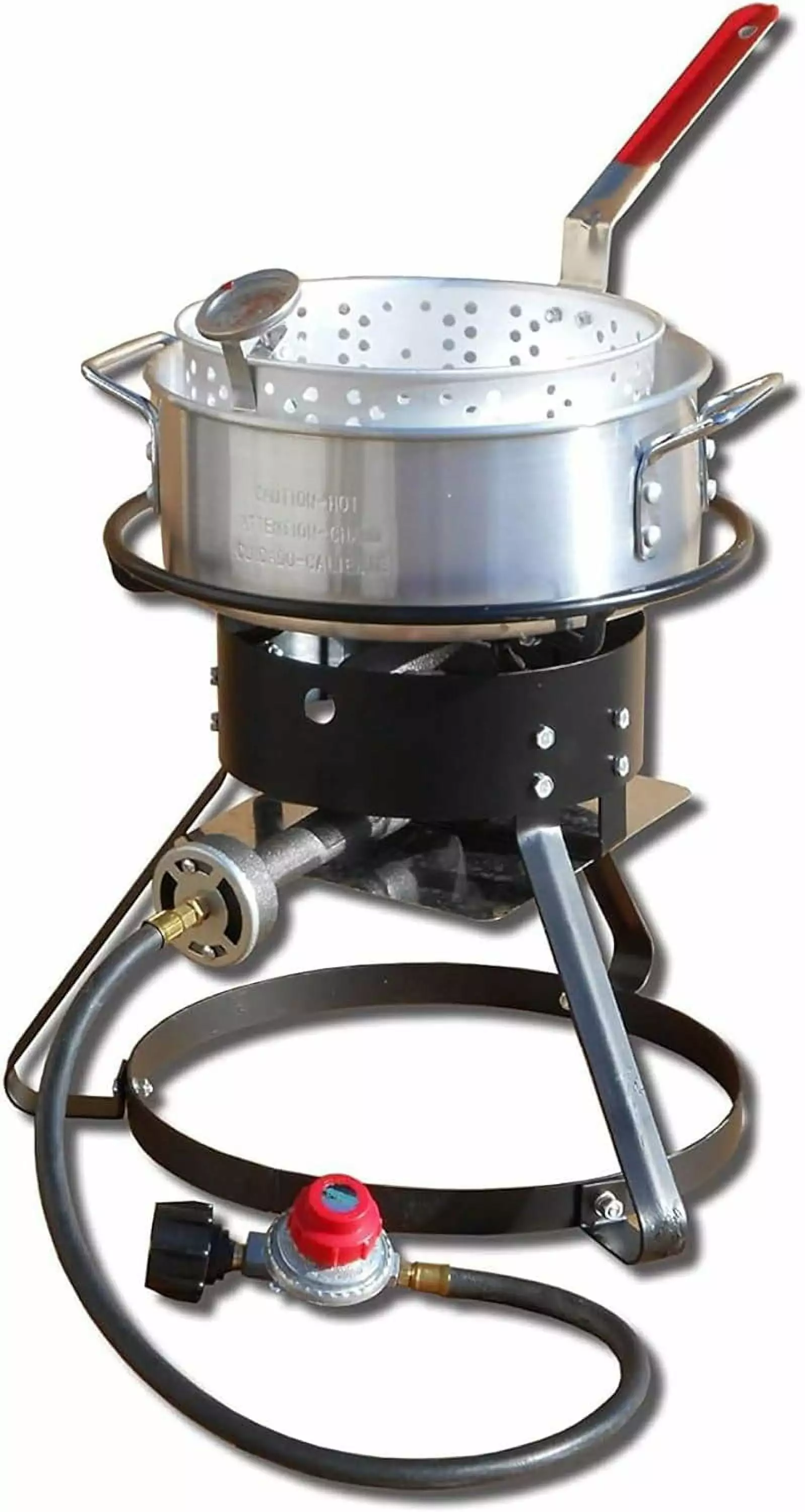 Metal-Fusion Outdoor Fish Fryer 10 Quart Aluminum Fry Pan Burner and Recipe Booklet Multicolor Outdoor Fryer Accessories B...