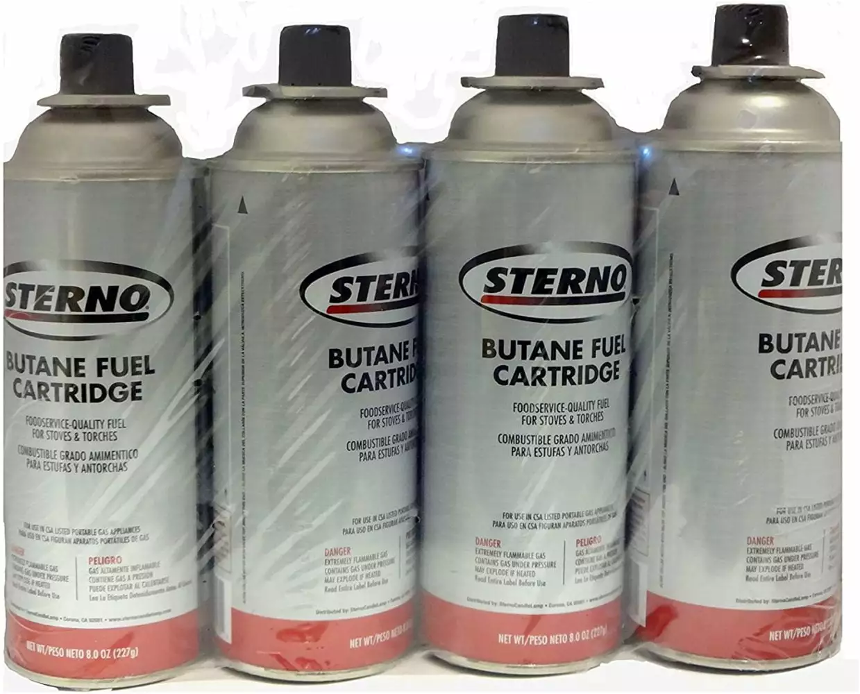 Sterno Butane Fuel Cartridge 8 Oz 4 Pack Portable Stoves