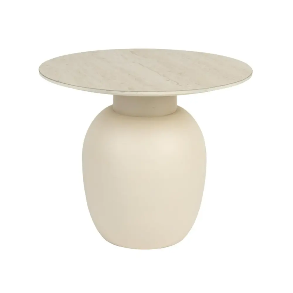 Karula Low Round Side Table - Buff
