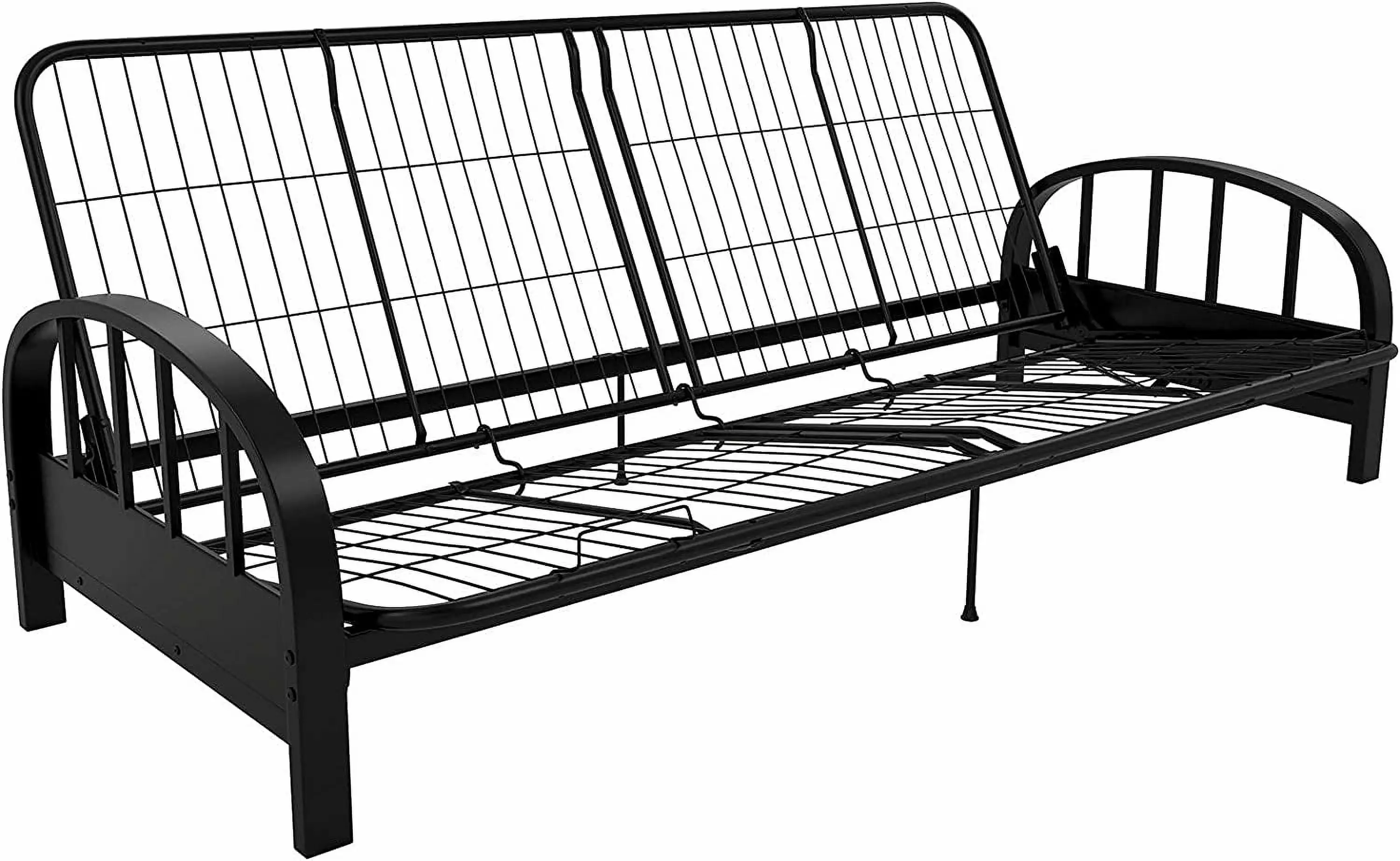 DONFU Aiden Metal Futon Frame Black Large Durable Convertible Sofa Bed Frame Futons