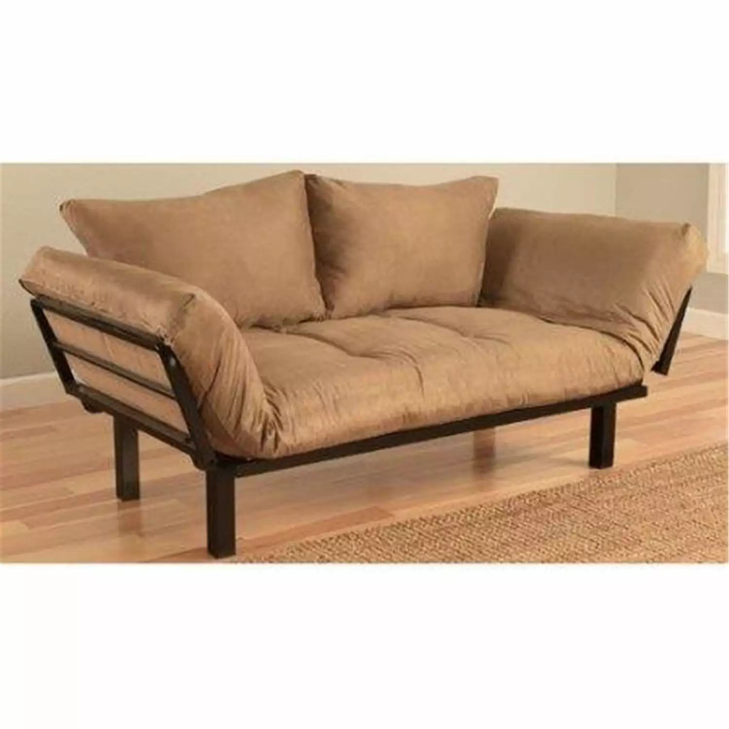 Homestock French Flair Futon Frame Brown Finish Futons