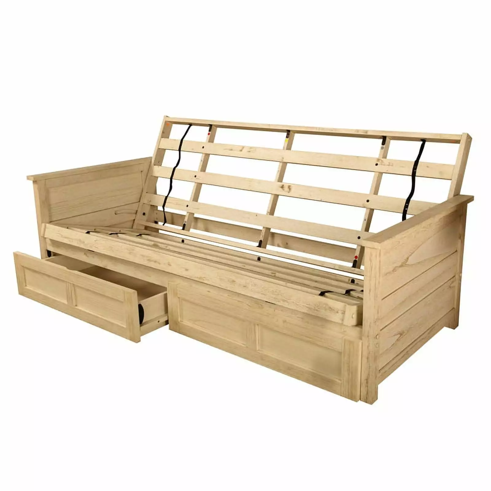 Kodiak Furniture Lexington Futon Frame Drawers Weathered White Finish Futons