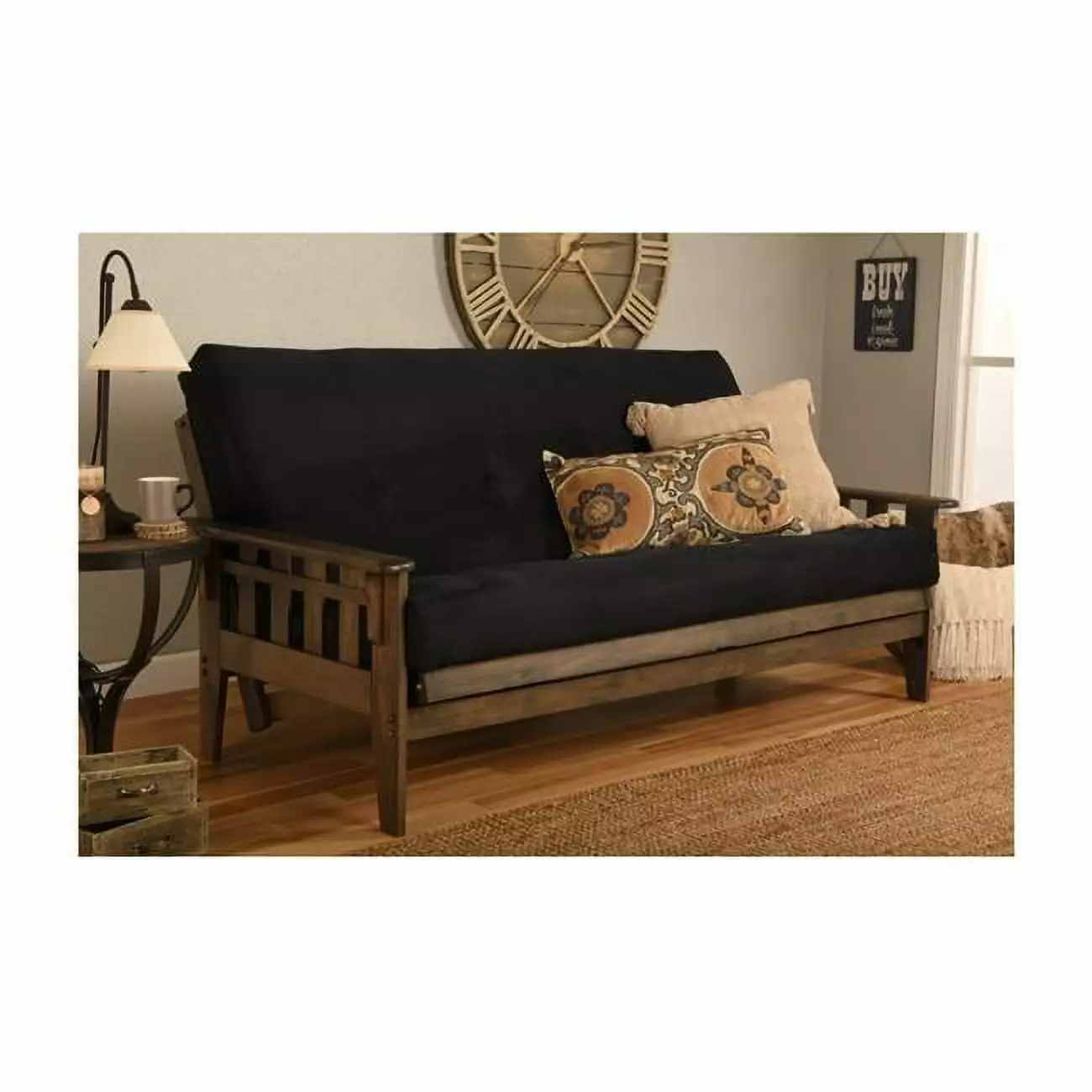 Tucson Rustic Walnut Futon Frame Only - Full Size Futons Templeton