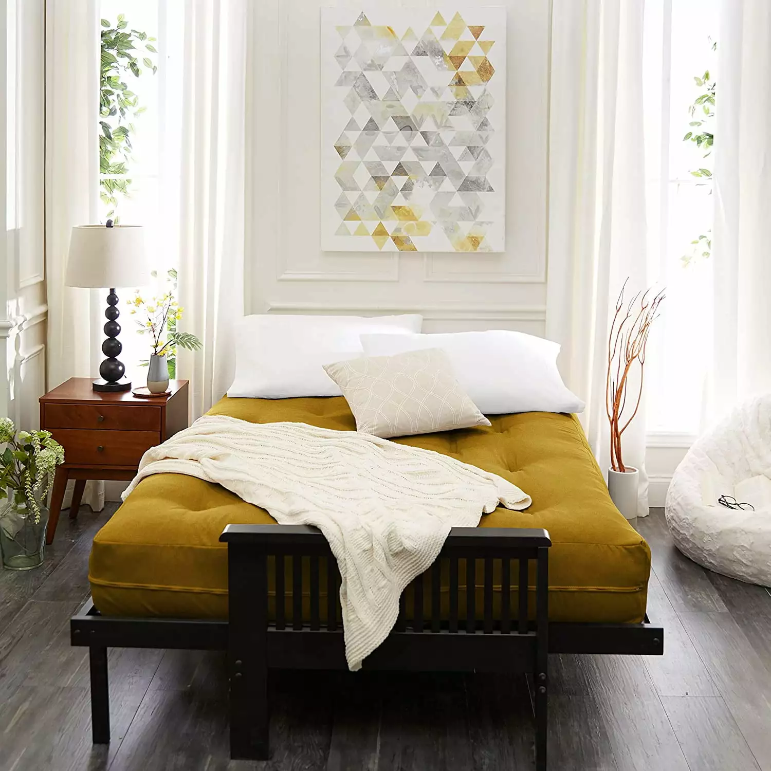 Trupedic Full Size 6 Inch Futon Mattress Royal Sleep Mustard Yellow Comfortable and Stylish Futons DALEI