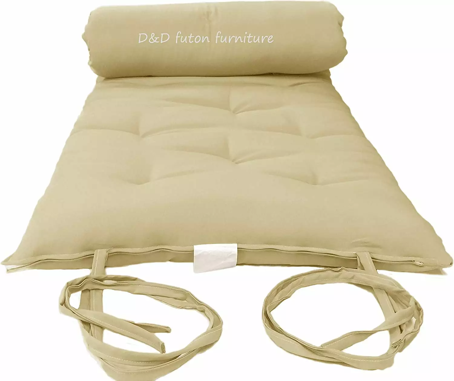 Elegant Tan Traditional Japanese Floor Futon Mattress 3x30x80 Cotton Foam Polyester Futons