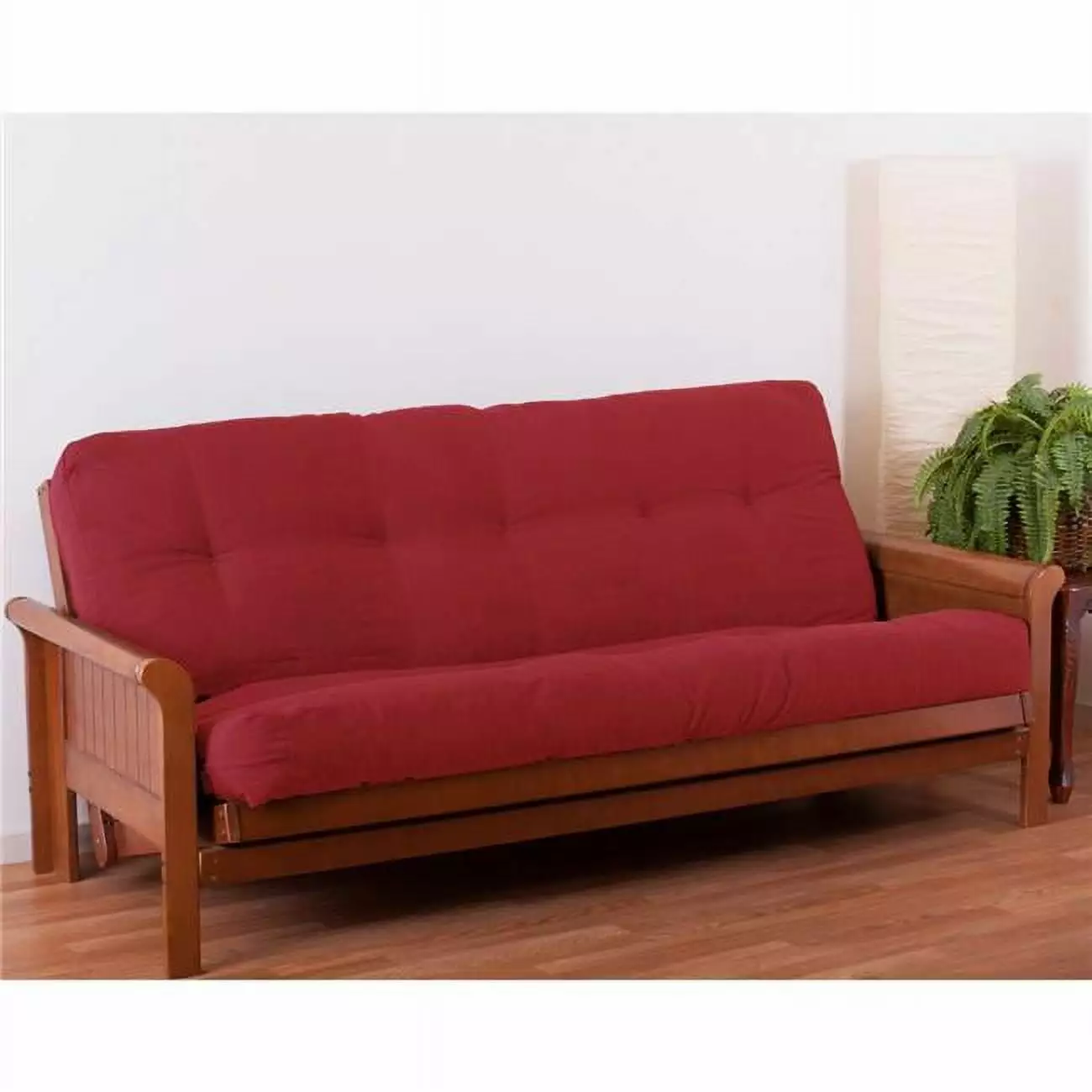 7 Inch Renewal Twill Full Size Futon Mattress Ruby Red Futons KD STONE AND CABINET
