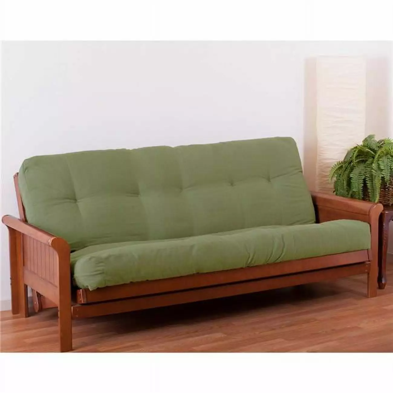 7 Inch Renewal Twill Full Size Futon Mattress Sage Green Comfortable and Durable Futons KD STONE AND CABINET
