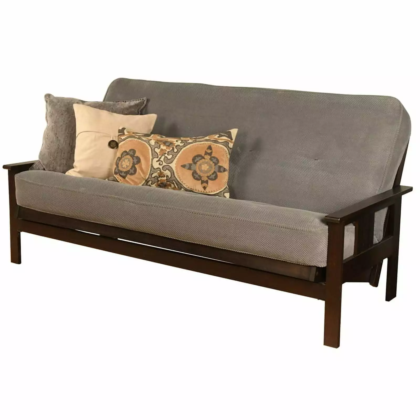 Kingfisher Lane Cotton Foam Full Futon Mattress Fabric Cover Thunder Gray Futons