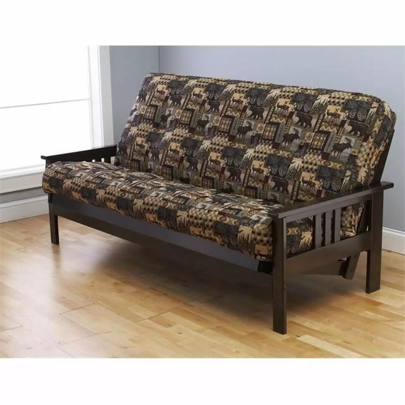 Kodiak Monterey Frame Peters Cabin Futon Mattress Maroon and Cream Futons Litezall