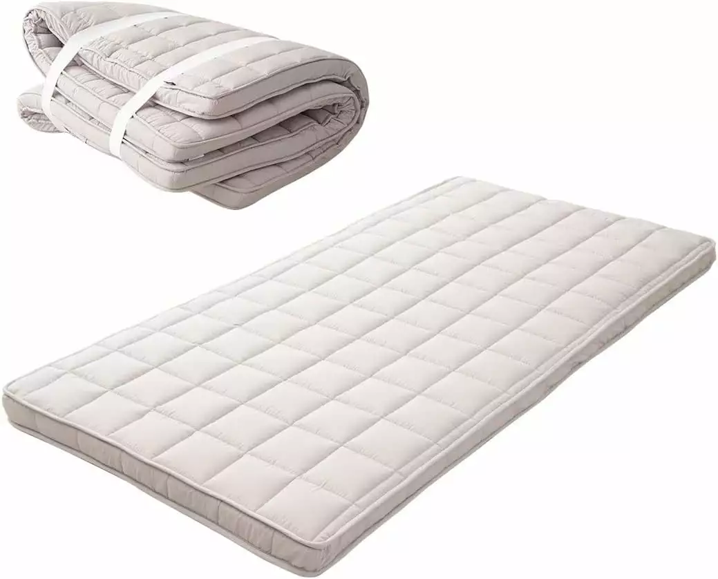 RUIHONGQING Full Size Japanese Futon Floor Mattress Grey, Foldable & Portable Sleeping Pad, Thick Tatami Mat Guests Futons