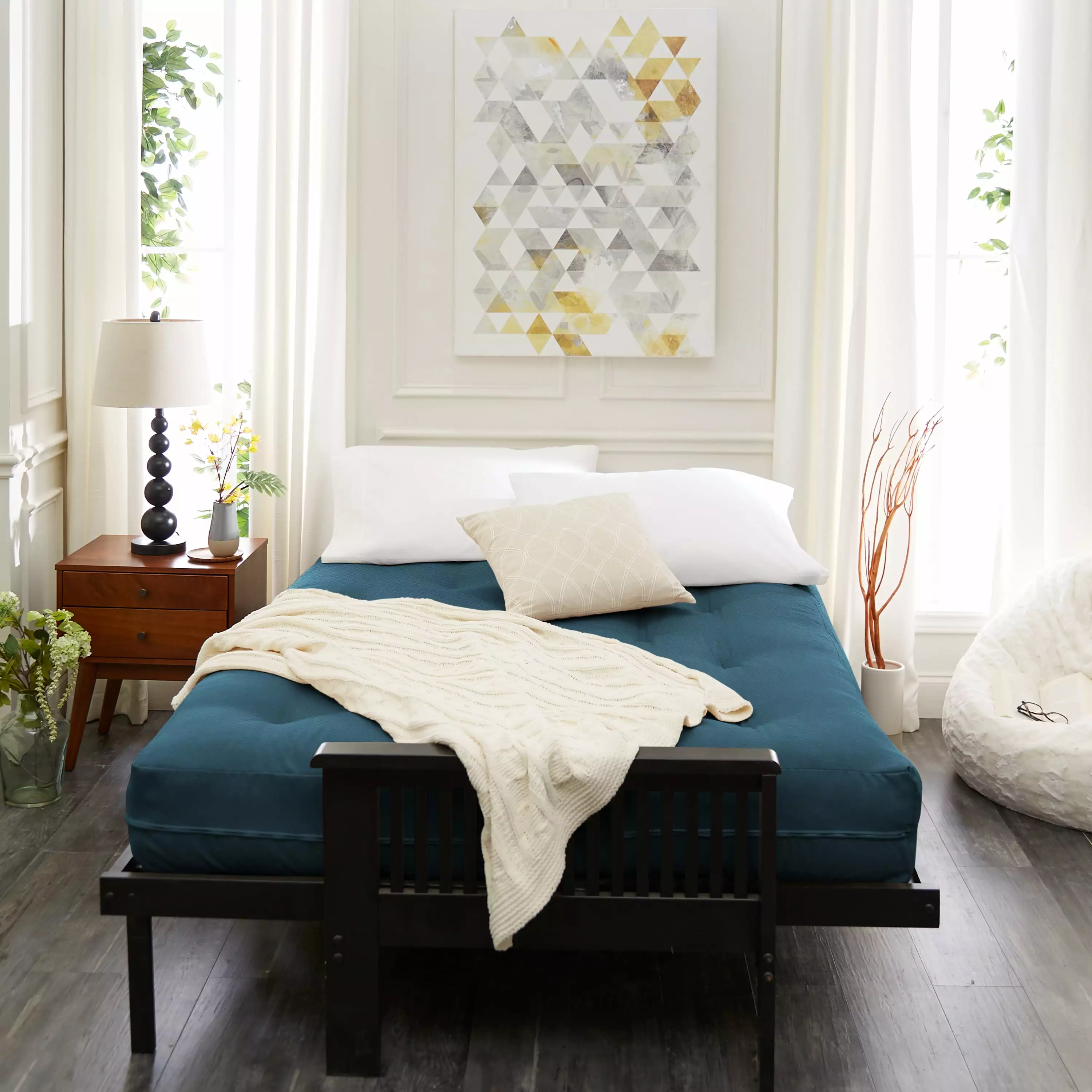 Sorra Home 6 Inch Reversible Tufted Full Size Futon Mattress Space Saving Comfort Futons