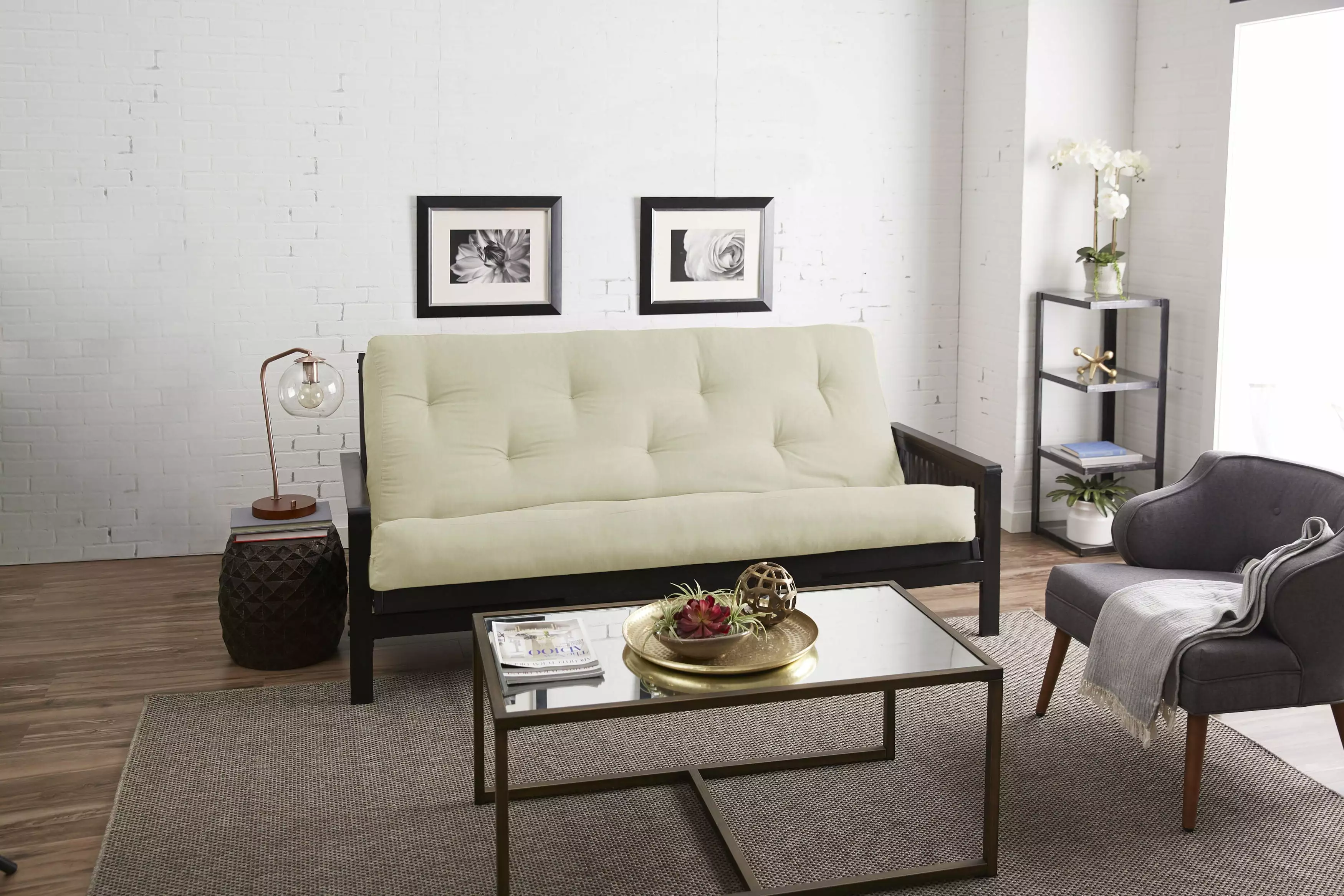 Sorra Home 5 Inch Reversible Tufted Full Size Futon Mattress Compact Spaces Futons