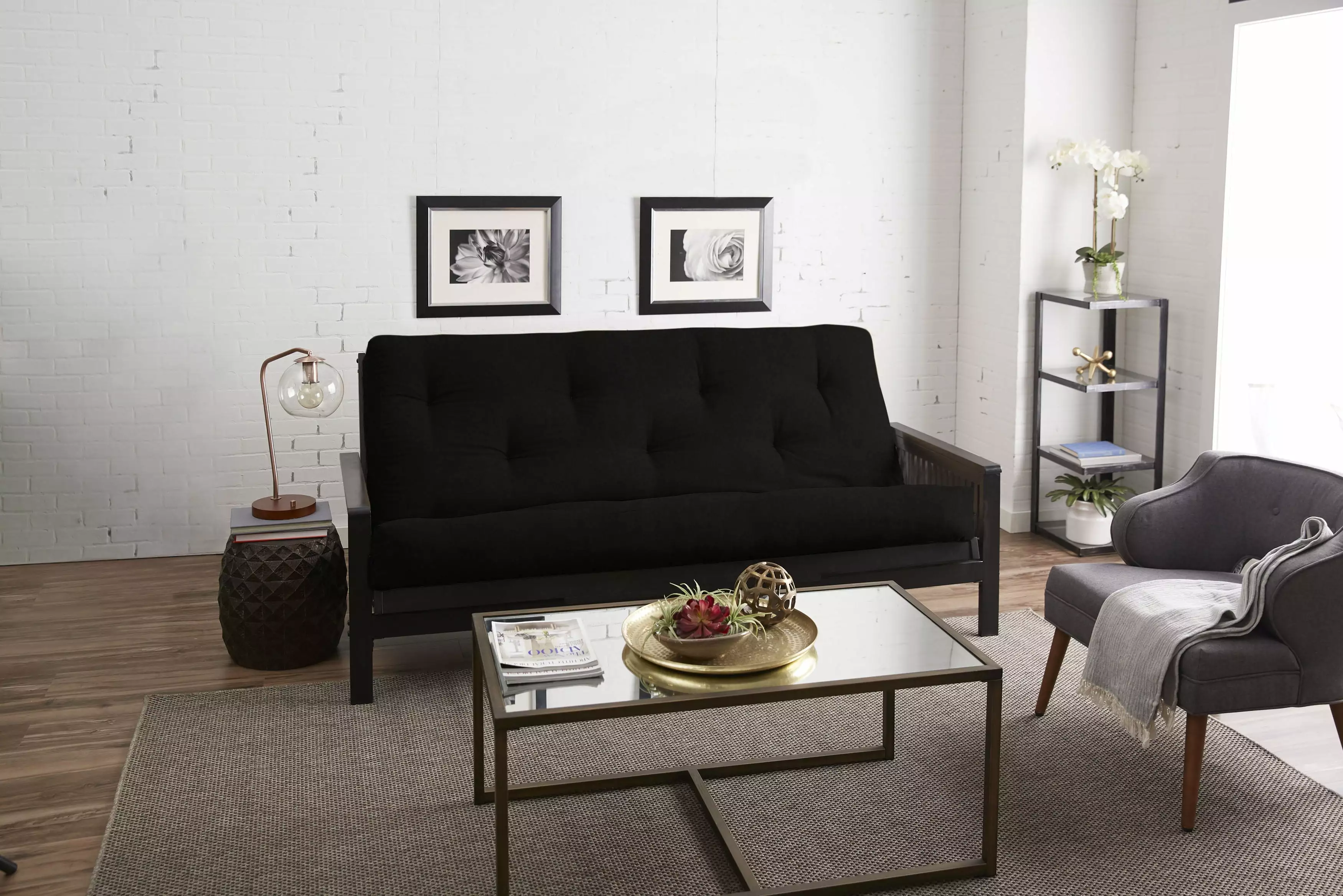 Sorra Home 10 Inch Reversible Tufted Full Size Futon Mattress Sofa Bed or Floor Futons