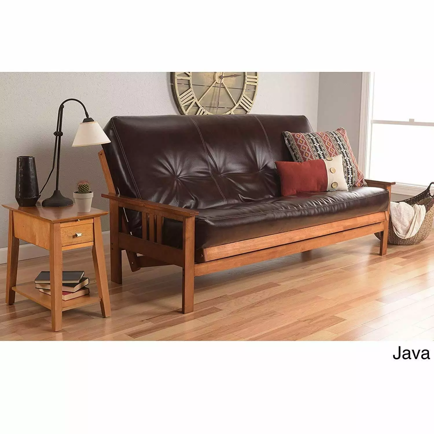 Homestock Renaissance Revival Futon Frame Barbados Finish and Oregon Trail Java Mattress Futons