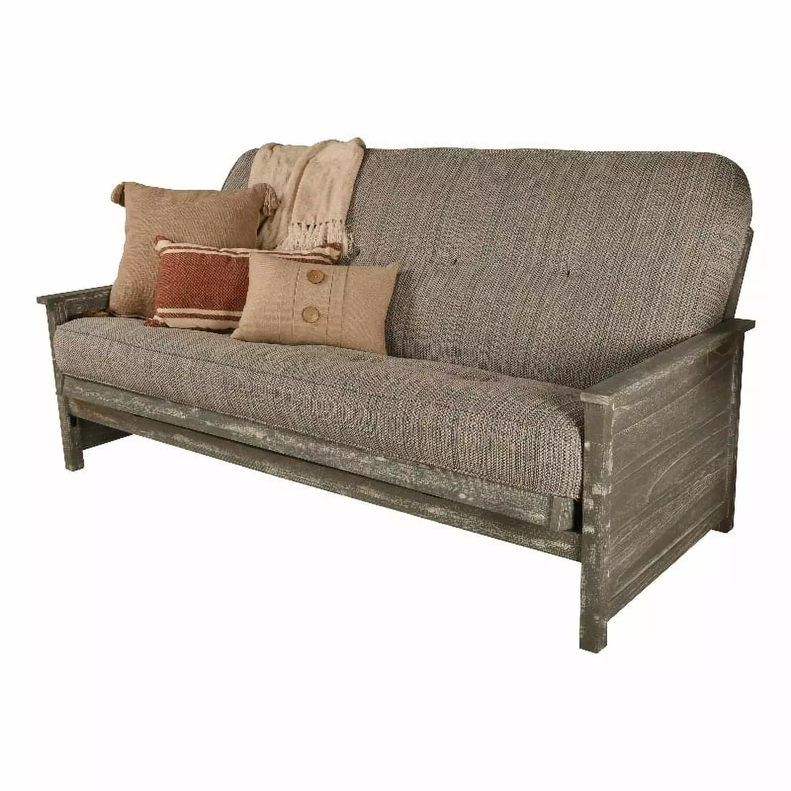 Kodiak Furniture Lexington Futon Weathered Gray Seaport Blue Mattress Futons