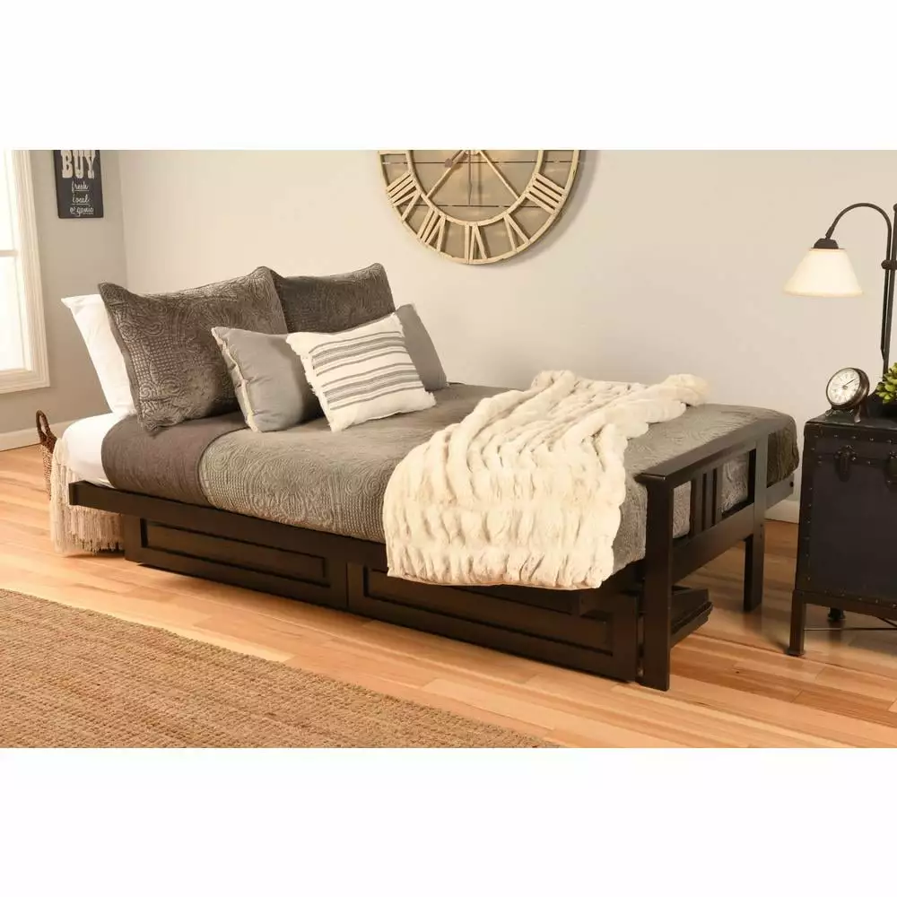 KODIAK Monterey Frame Espresso Finish Parma Gray Mattress Futons Litezall