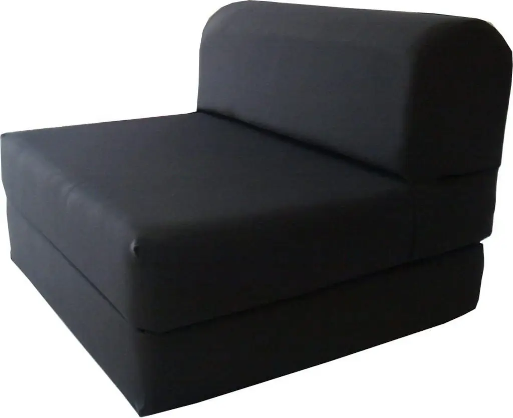 D&D Futon Furniture Black Sleeper Chair Folding Foam Bed Studio Guest Beds Sofa