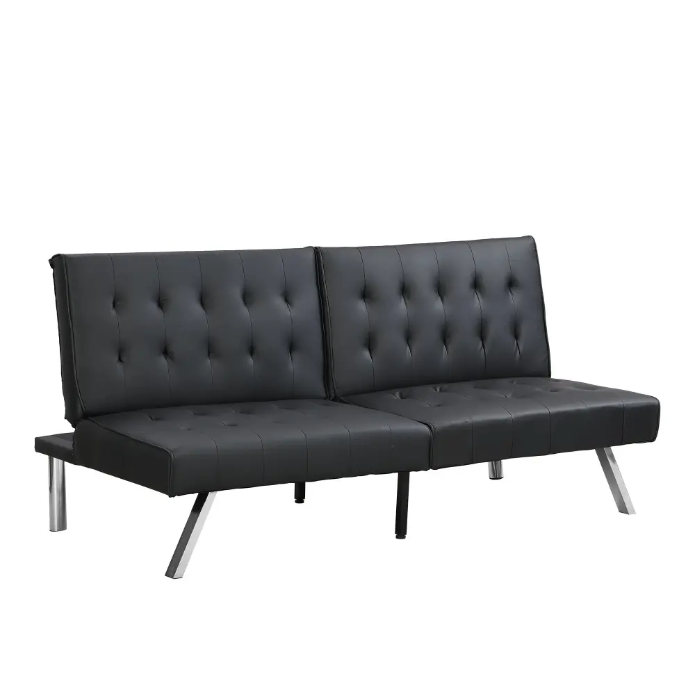 Contemporary Wood Frame Sofa Bed Durable metal Legs - Black