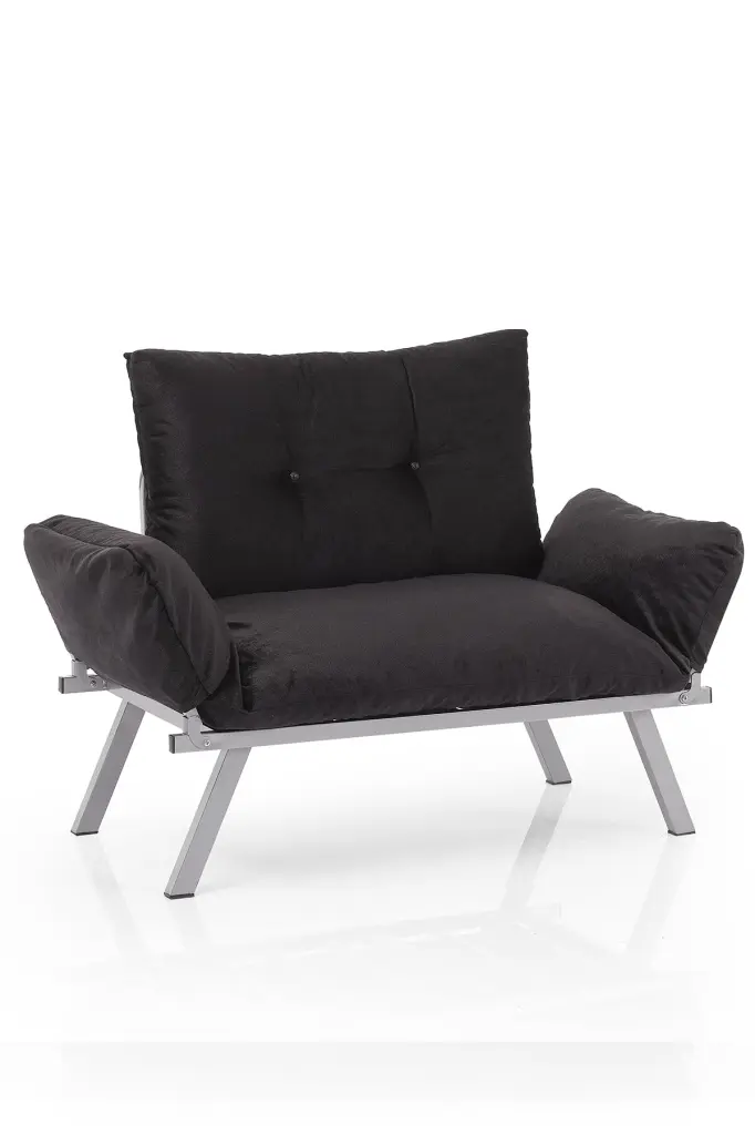DeeHome Alora Metal Legs Futon Loveseat - Convertible Sofa Small Spaces