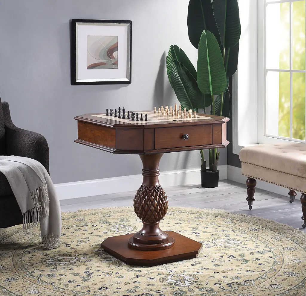 Bishop II Cherry Game Table - Traditional Wood Gaming Table