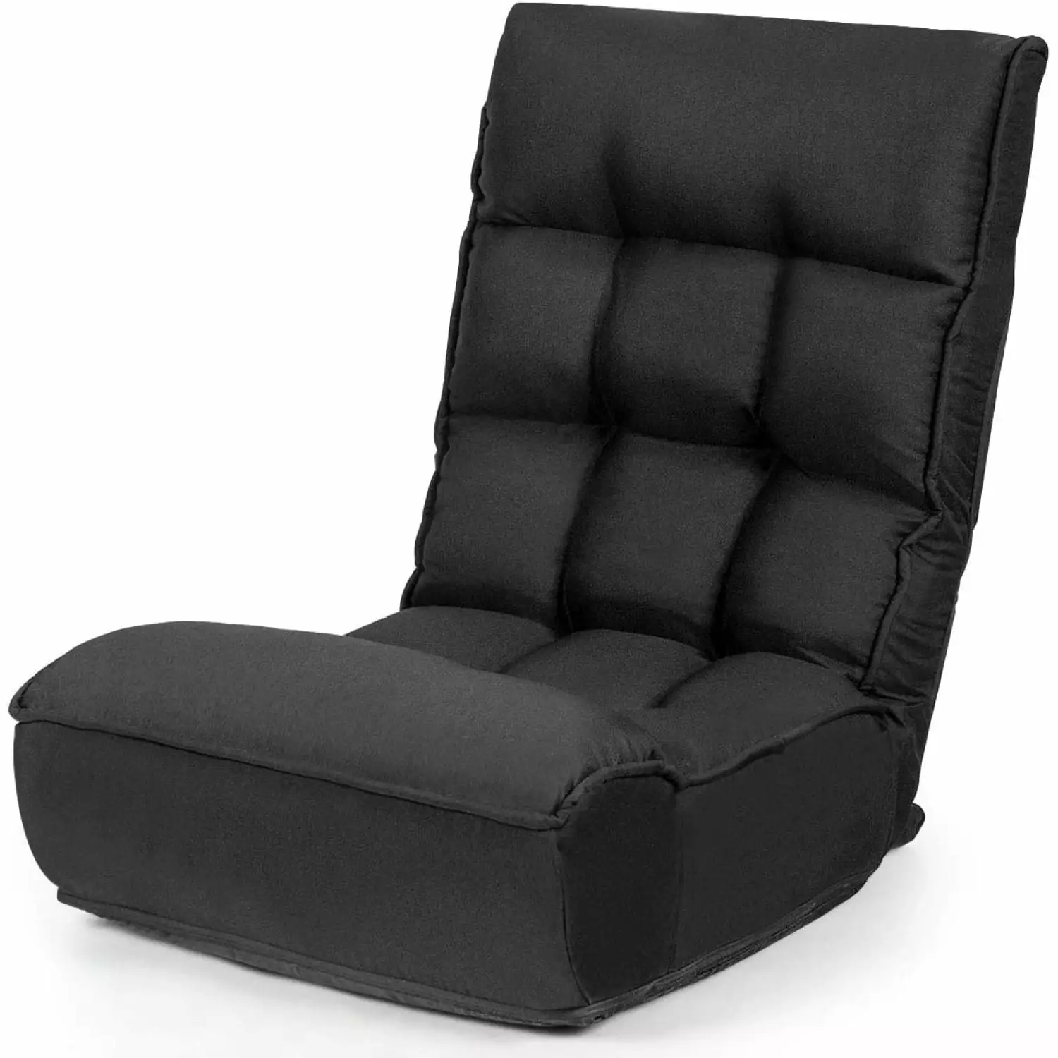 Bilot Folding Floor Gaming Chair Sleeper 4-Position Adjustable Headrest 5-Angle Adjustable Side Pocket Black