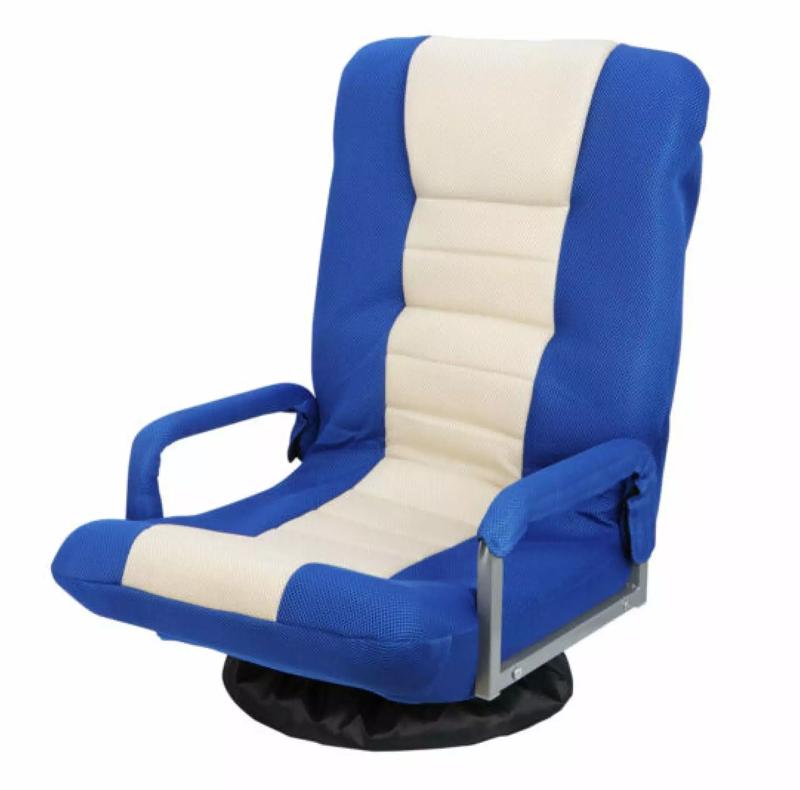ChicCrest 360-Degree Swivel Gaming Floor Chair Folding Adjustable Armrest Blue