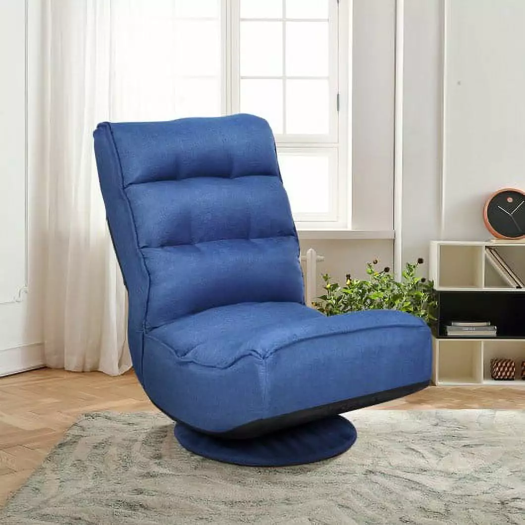 5-Position Folding Floor Gaming Chair Navy Generic