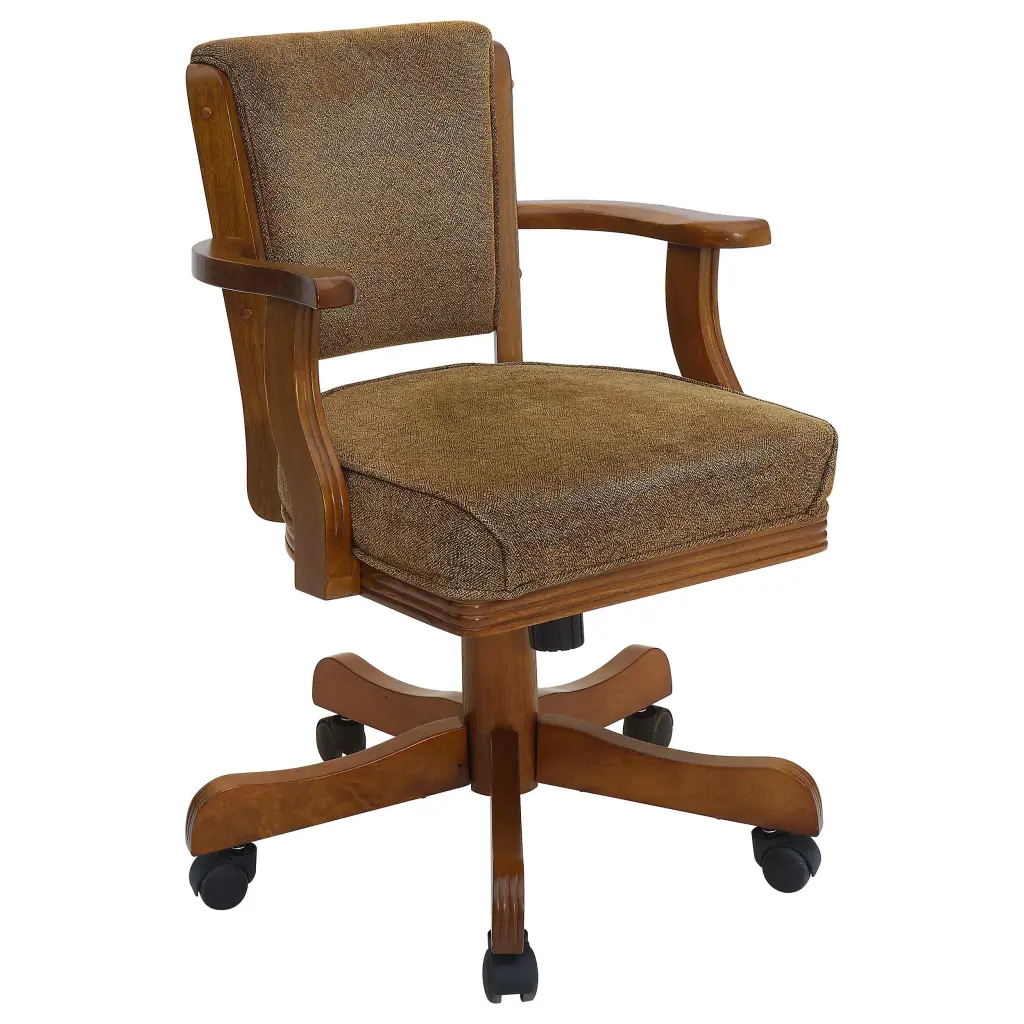 Mitchell Upholstered Game Chair Olive-Brown and Amber Gaming Room