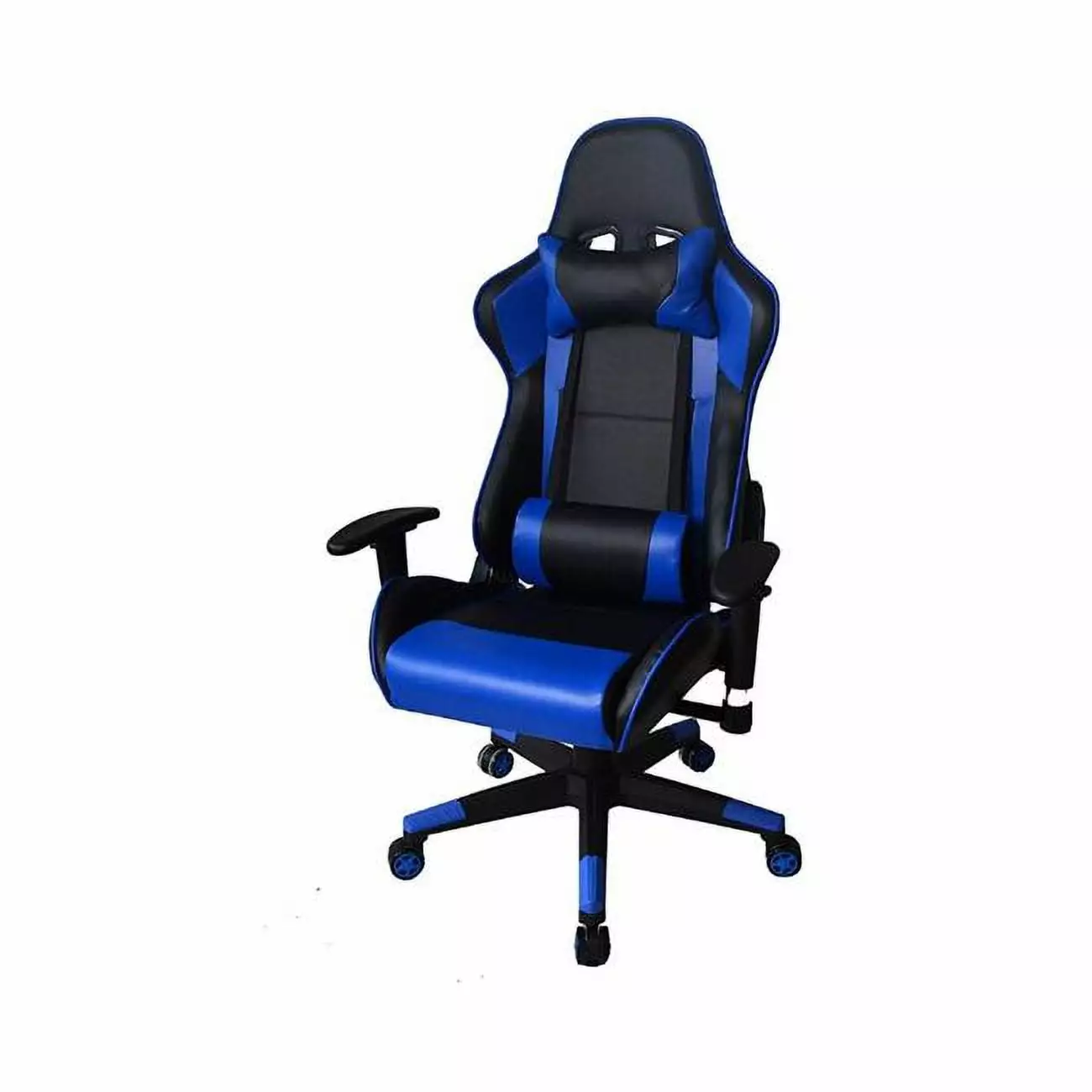 Nicer Furniture Ergonomic Racing Gaming Chair Head Cushions and Adjustable Armrest Blue