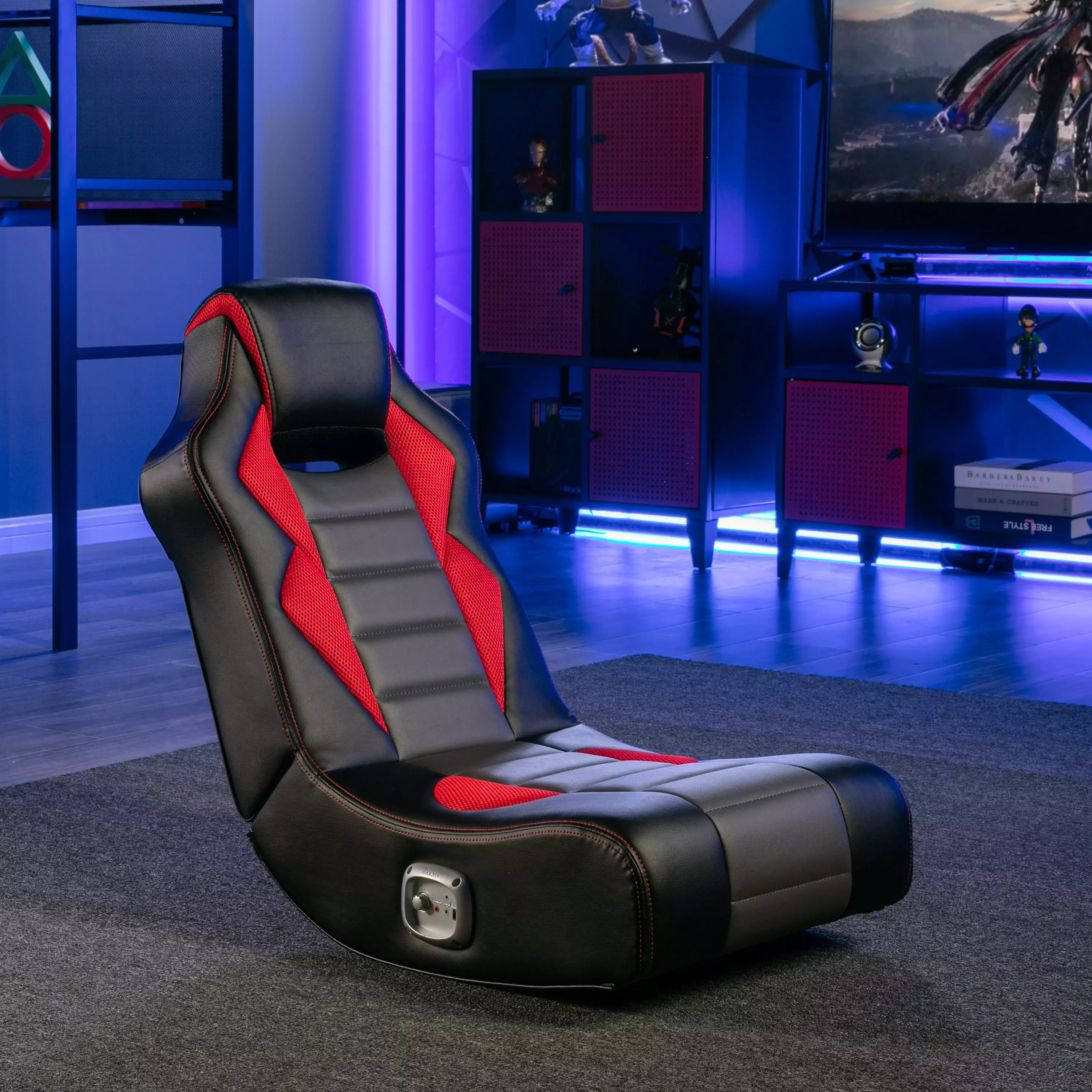 X Rocker Flash 2.0 Audio Wired Gaming Floor Rocker Chair Black