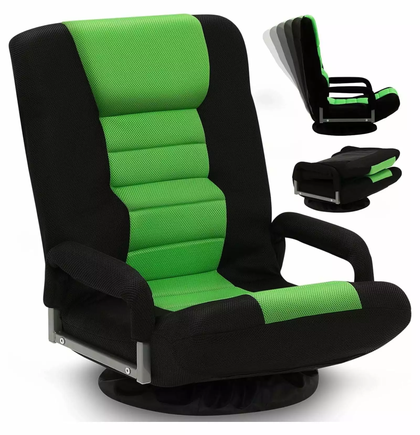 Swivel Gaming Chair Multipurpose Floor Rocker Armrest Lumbar Support 6 Adjustable Positions YOSITiuu