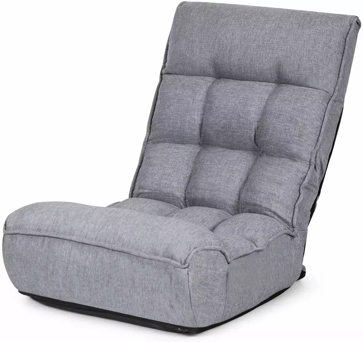 Gaming Chair Floor Adjustable Back and Headrest - Gray Folding Floor Chair WRP