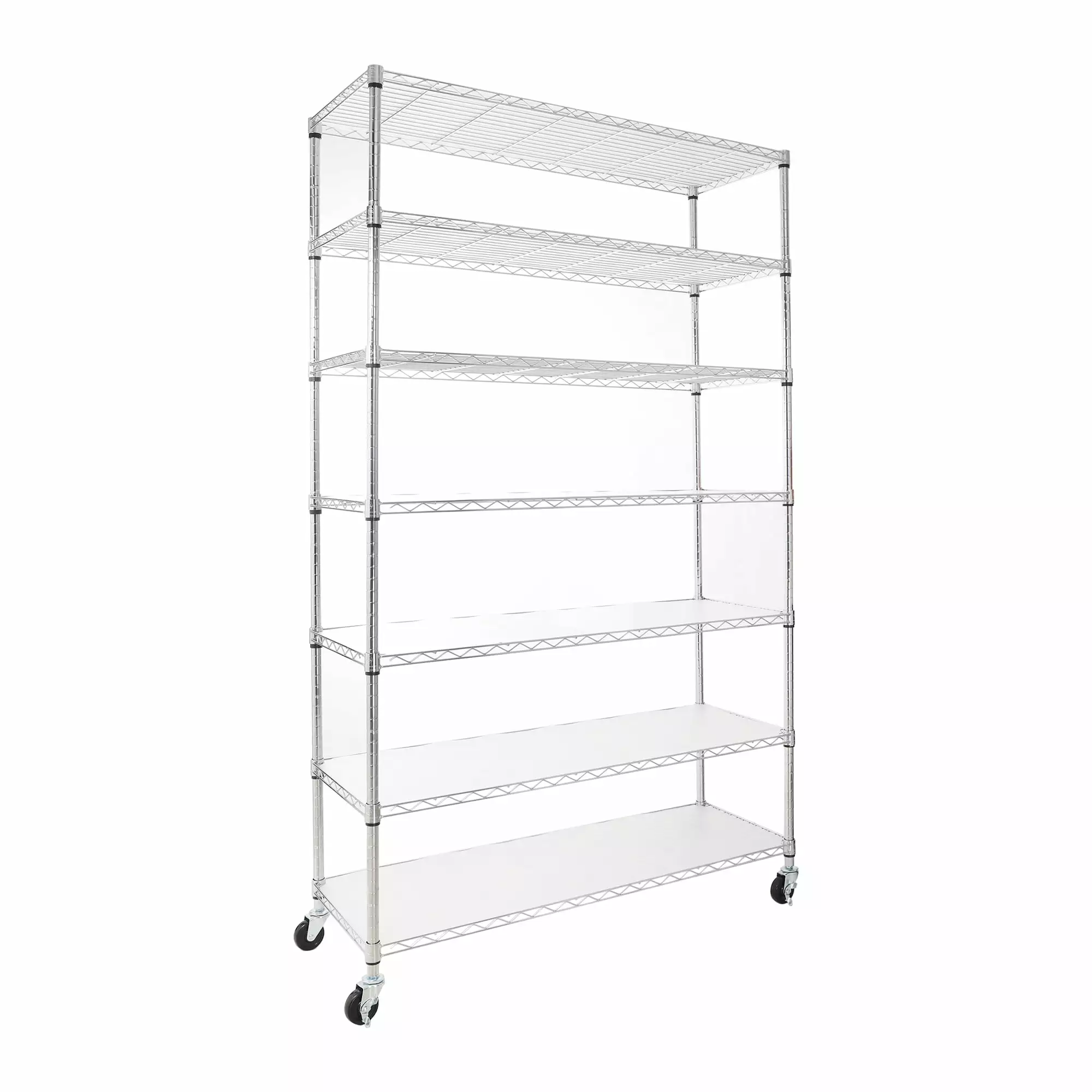 7 Tier Heavy Duty Wire Shelving Unit 2450 LBS NSF Garage Storage Rack Chrome SMHZ