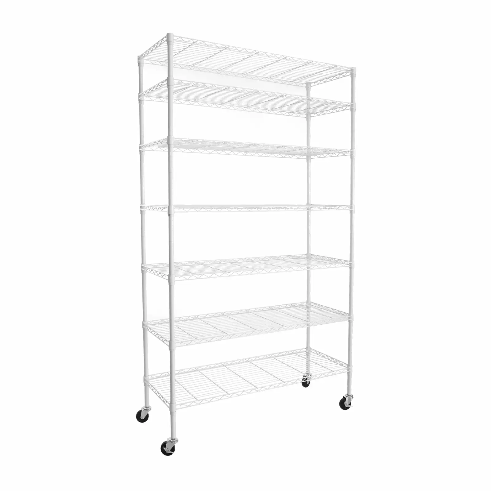 7 Tier Heavy Duty Wire Shelving Unit 2450 LBS NSF Garage Storage Rack White SMHZ