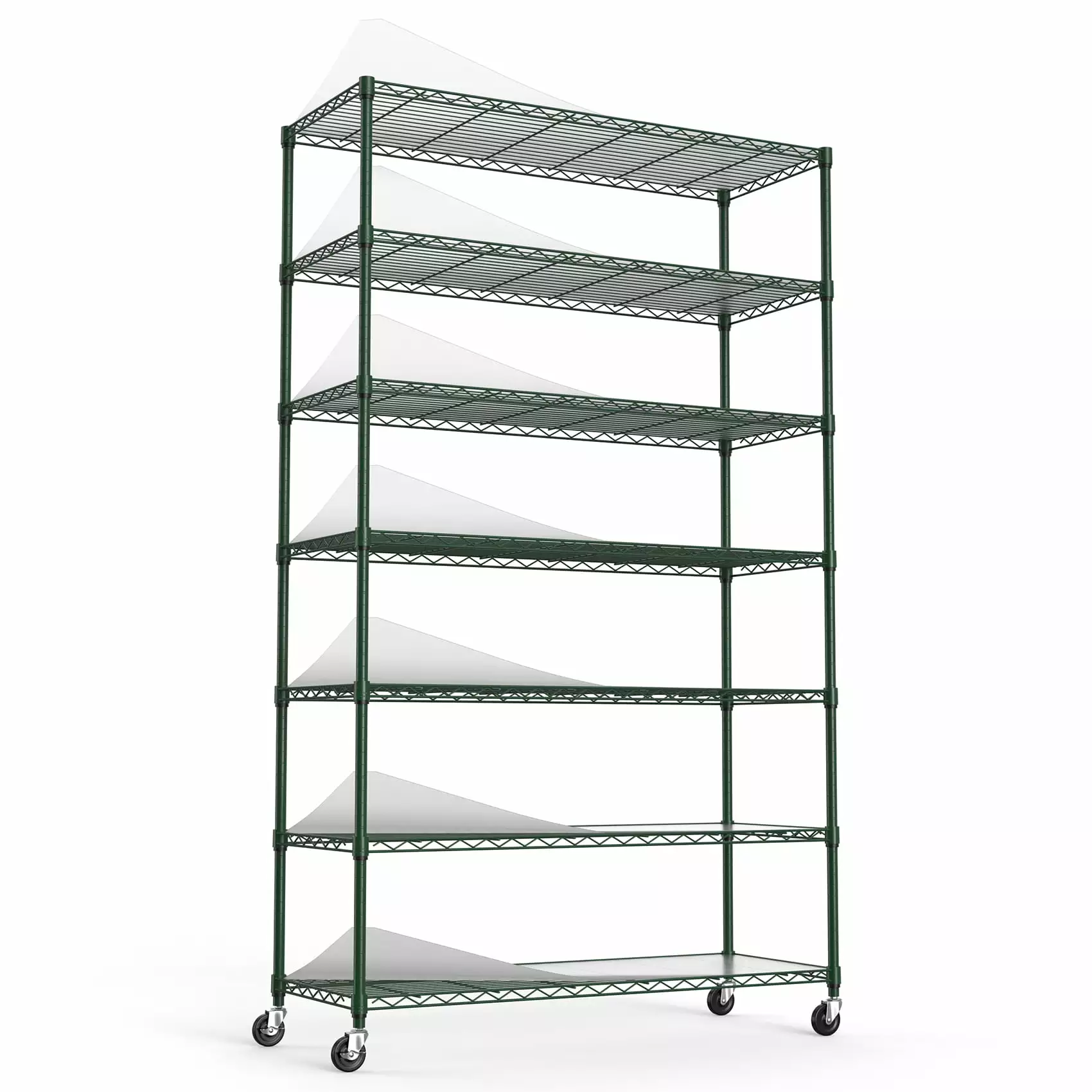 7 Tier Heavy Duty Wire Shelving Unit 2450 LBS NSF Garage Storage Rack Green SMHZ