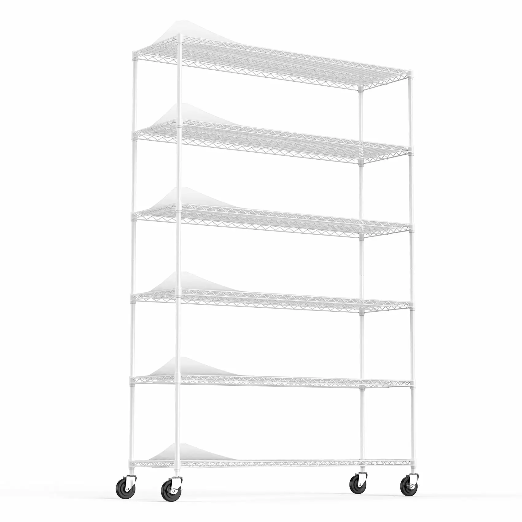 6 Tier Heavy Duty Wire Shelving Unit 6000 LBS NSF Garage Storage Rack White SMHZ