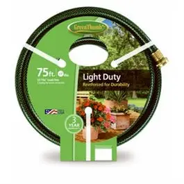 Nylon-Reinforced Garden Hose 3-Ply 5/8-Inch x 75-Foot Heavy-Duty Water Hose Green Thumb