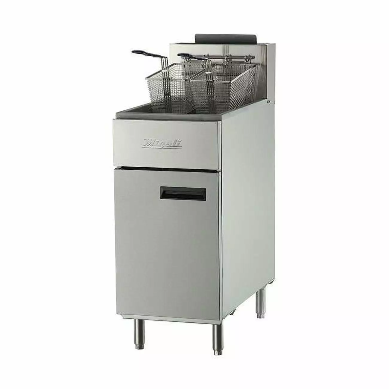Migali C-F50-LP 15.6 Inch 50 lbs Competitor Series Stainless Steel Liquid Propane Gas Fryer