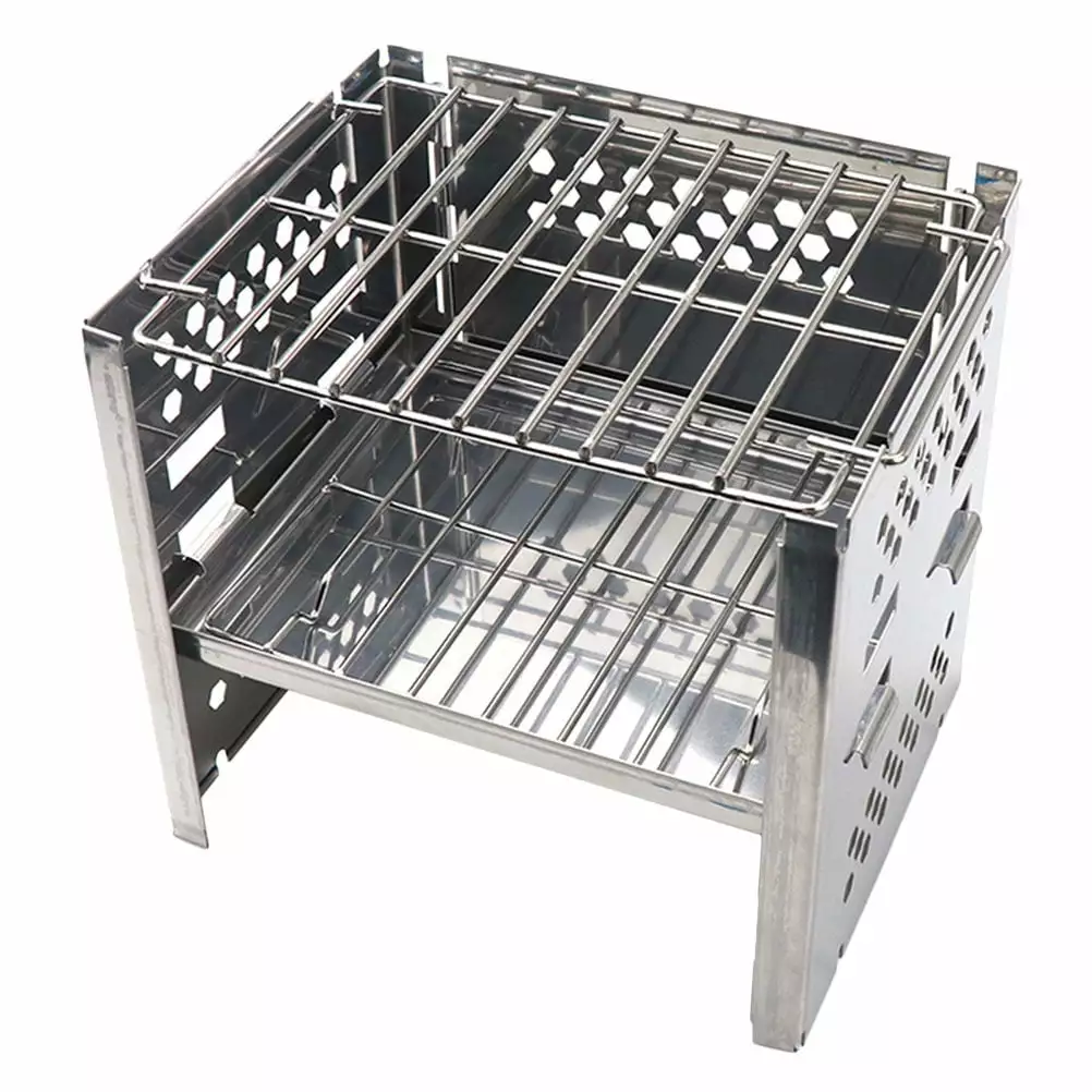 Stove Bbq Grills Outdoor Grill Charcoal Camping Propane Cooking Travel-friendly Gas Smoker Stainless Steel Frcolor